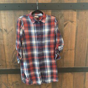 Noisy May - Vero Moda - Women's Plaid Long Shirt Size XS